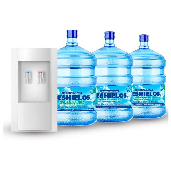 Pack Dispensador Sobremesa Deshielos Blanco. Incluye 3 bidones con carga de 20 ltrs.